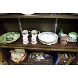 A mixed group of pottery and porcelain,