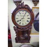 A Victorian walnut double fusee drop dial wall clock, the 12 in painted dial inscribed 'Camerer,