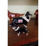 Beswick: sheepdog-large, 1792, gloss; together with sheepdog-small, 1854, gloss.