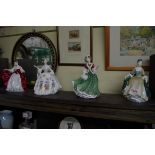 Four Royal Doulton figures, comprising: 'Sara', HN2265; 'Diana', HN2468; 'Elegance',