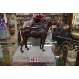 Simon Erland, 'Willow', a bronze racehorse, signed and inscribed AP and dated 1984, on plinth base,