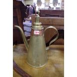 A brass and copper coffee pot, 37cm high.