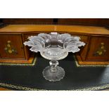 An early 19th century Irish cut glass pedestal dish, 27cm diameter.