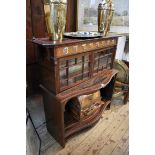 A circa 1900 rosewood, coromandel and inlaid cabinet, 105cm wide, (formerly part of a larger item).