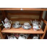 A Booths 'Floradora' pattern part tea and coffee service; together with other 19th century ceramics.