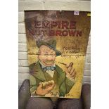 An old 'Adkin's Empire Nut Brown' metal advertising sign, after Bruce Bairnsfather, 74.5 x 47cm.