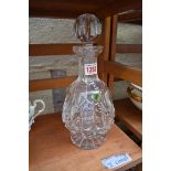 A Waterford cut glass decanter and stopper. Condition Report: Good condition.