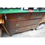 A late 18th century mahogany chest of drawers, 82cm wide.