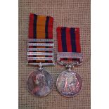 Medals: a Victorian pair to: 2429 Sgt W Foreshew, Devon Regt,