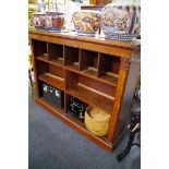 An early Victorian mahogany open bookcase, 144cm wide.