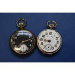 A Military G.S.T.P pocket watch and another pocket watch, (a.f).