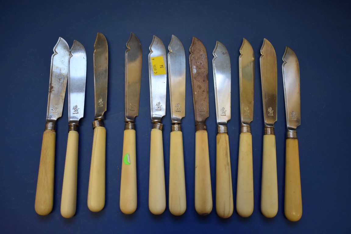 A set of eighteen silver fish knives and forks, by G A, London 1877, having bone handles. - Image 5 of 6