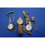 Two 9ct gold ladies wristwatches,