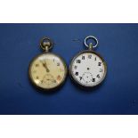 Two vintage military G.S.T.P open faced pocket watches, one by Grana.