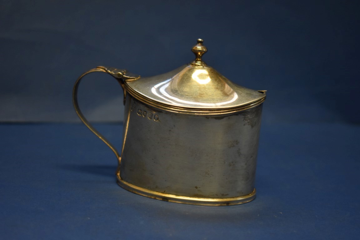 A Victorian silver oval mustard, by Charles Stuart Harris,