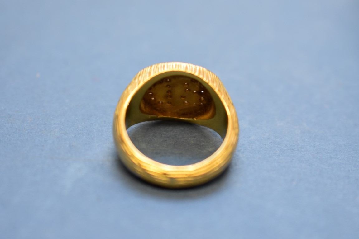 An Elizabeth II 2006 gold half sovereign, in a 9ct octagonal ring mount, - Image 3 of 4