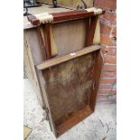 A 19th century mahogany butler's tray, 72cm wide, on folding X frame stand.