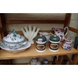 A mixed lot of 19th century pottery and porcelain.