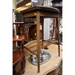 An Edwardian mahogany and inlaid card table, 45.5cm wide.