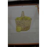 * Hunt, a still life of apples in a basket, signed and numbered 179/200, colour print, 36.5 x 33cm.