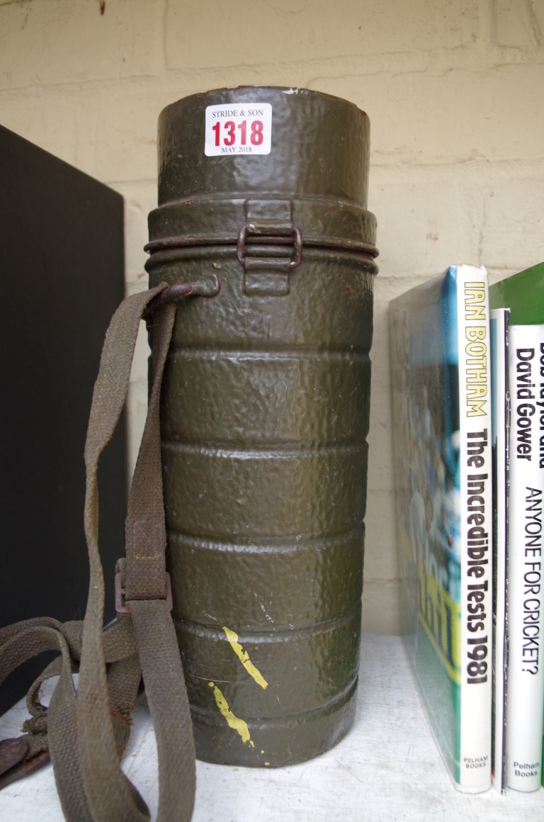 A German World War II gas mask canister. - Image 2 of 3