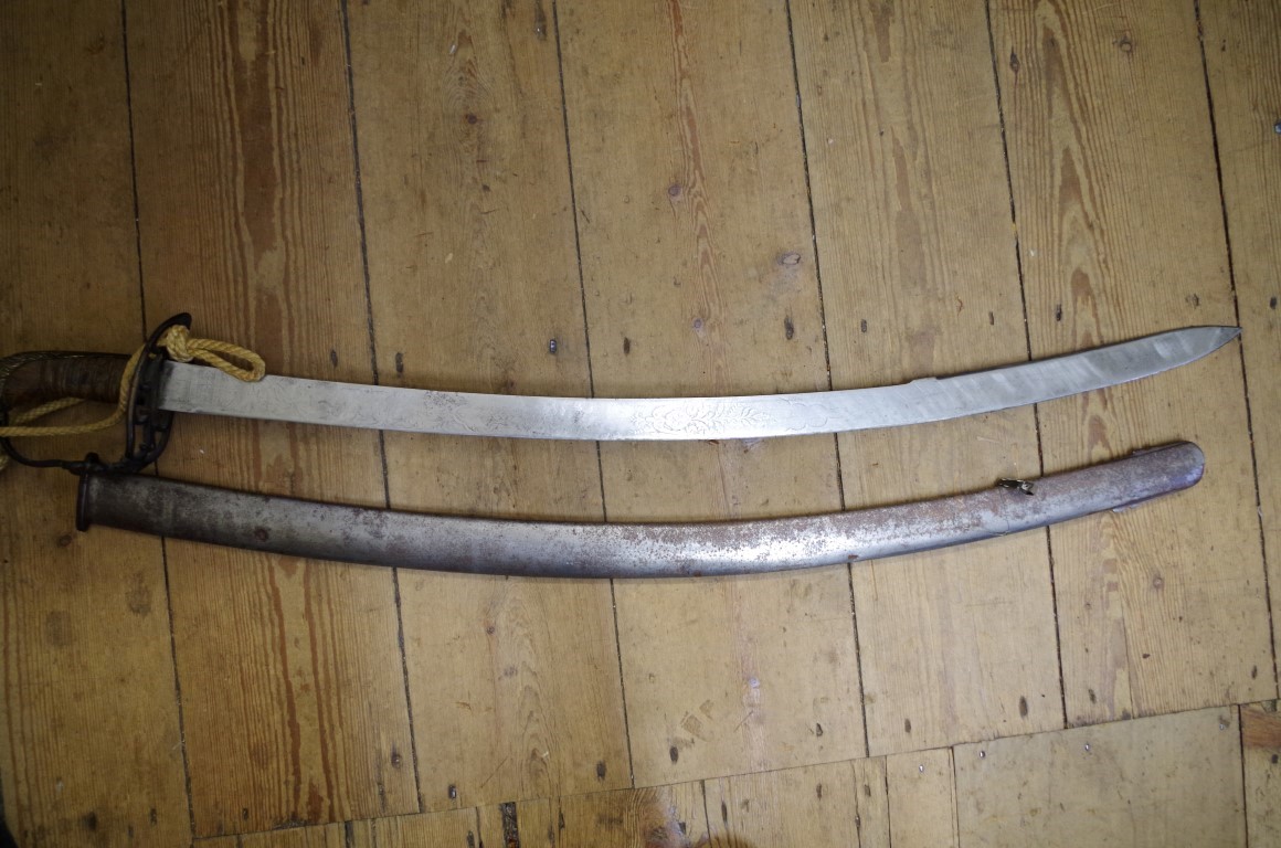 A 19th century cavalry sword and steel scabbard. - Image 2 of 2