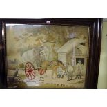 A Victorian petit-point panel of a horse and cart, 55.5 x 71cm.