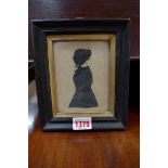 English School, half-length silhouette portrait of Mary Ann Pacy, born 1838, 11.5 x 9cm.