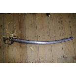 A 19th century cavalry sword and steel scabbard.