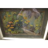 John Brangwyn, 'Marigolds', signed and dated '70, oil on card, 27 x 43.5cm.