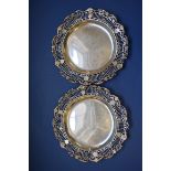 A good pair of Edwardian pierced silver dishes, by Mappin & Webb, Sheffield 1910, 20cm, 547g