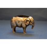 An Edwardian silver elephant pin cushion, by Sydney & Co, Birmingham 1906, 7cm x 5cm,