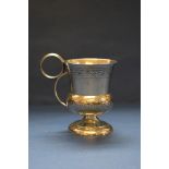 A late Victorian silver vase, by I G, Birmingham 1898, converted to a christening mug, 7.5cm, 72g.