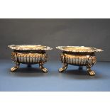 A good pair of George III silver salts, by J E Terrey & Co, London 1817, with gilded interiors, 6cm,