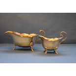 Two silver sauce boats, one Mappin & Webb, Sheffield 1925; the other Thomas Ingleton, London 1899,