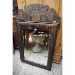 A chinoiserie style mirror, 117 x 72cm.