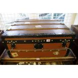 A late 19th /early 20th century Louis Vuitton trunk, the paper label with inscribed number 169937,