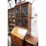 A early 20th century mahogany bureau bookcase, 83cm wide.