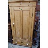 An antique pine single wardrobe, 87.5cm wide.