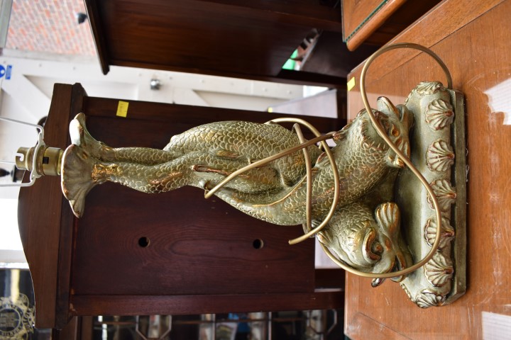 A dolphin form table lamp. - Image 4 of 6