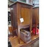 A pair of late Edwardian mahogany bedside cupboards, 40.5cm wide.