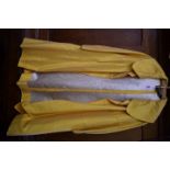 A vintage pale yellow slub silk swing coat, labelled 'G Palloni, Firenze'; together with a silk