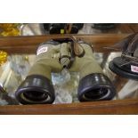 A pair of World War II German 7x50 U Boat binoculars, by Carl Zeiss, No.47161.