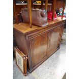 A Victorian mahogany side cabinet, 116.5cm wide.