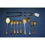 Six Victorian silver egg spoons, by David Chrichton Rait, Glasgow 1849; together with a quantity