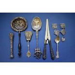 A quantity of silver and other metal items, to include a small posy holder.