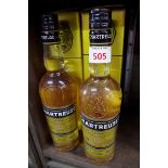 Two 50cl bottles of yellow Chartreuse, in original carton. (2)