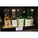 Ten 5cl miniature bottles of single malt whisky. (10)