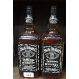 Two 1 litre bottles of Jack Daniels whiskey. (2)