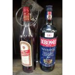 Two 75cl bottles of Pineau des Charentis; together with two 1 litre bottles of Dubonnet. (4)